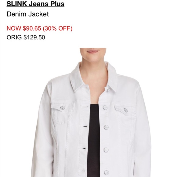 Slink White Jean Jacket- plus size 3 - NWT - Picture 1 of 7